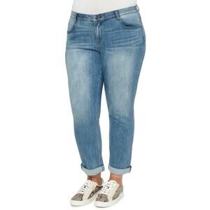 Wit & Wisdom Ab-Solution Distressed Girlfriend Jeans (Plus), Size 18W